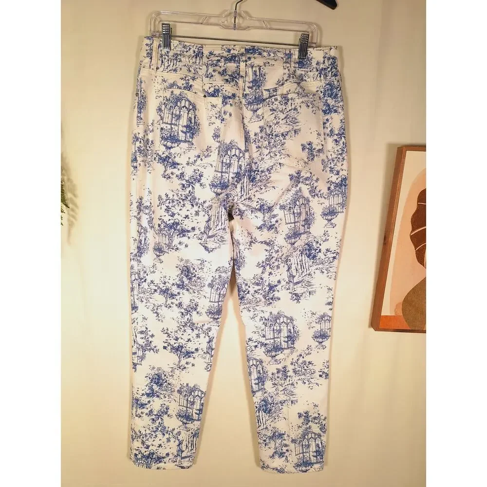 Chico's Women's Floral So Slimming Girlfriend Slim Leg Ankle Pant Size 14R - Picture 5 of 7